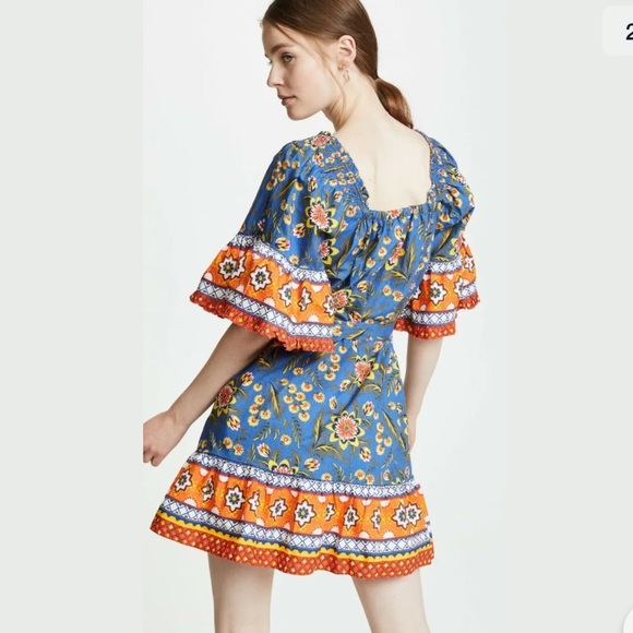 NEW Joie Chloris Blue Orange Floral Mini Dress - Picture 2 of 6